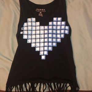 Girls XS-Fringed-Roper Tank-with rhinestones💙💎